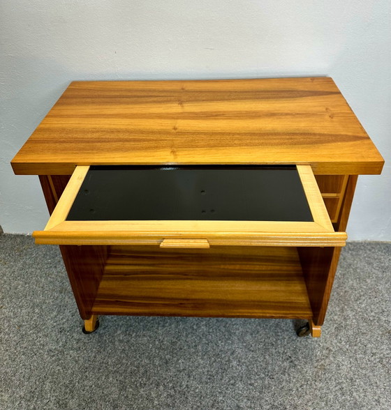 Mid Century Bar Cart Side Table 50s 60s Vintage, Wood, Brown (photo 6 of 15)