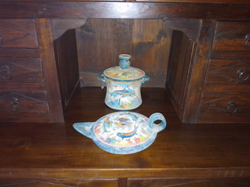 Minoan pottery set (handcrafted and handpainted replica)