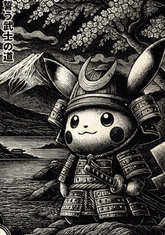 Image 1 of Kunstwerk Pikachu (Pokemon) Mount Fuji 