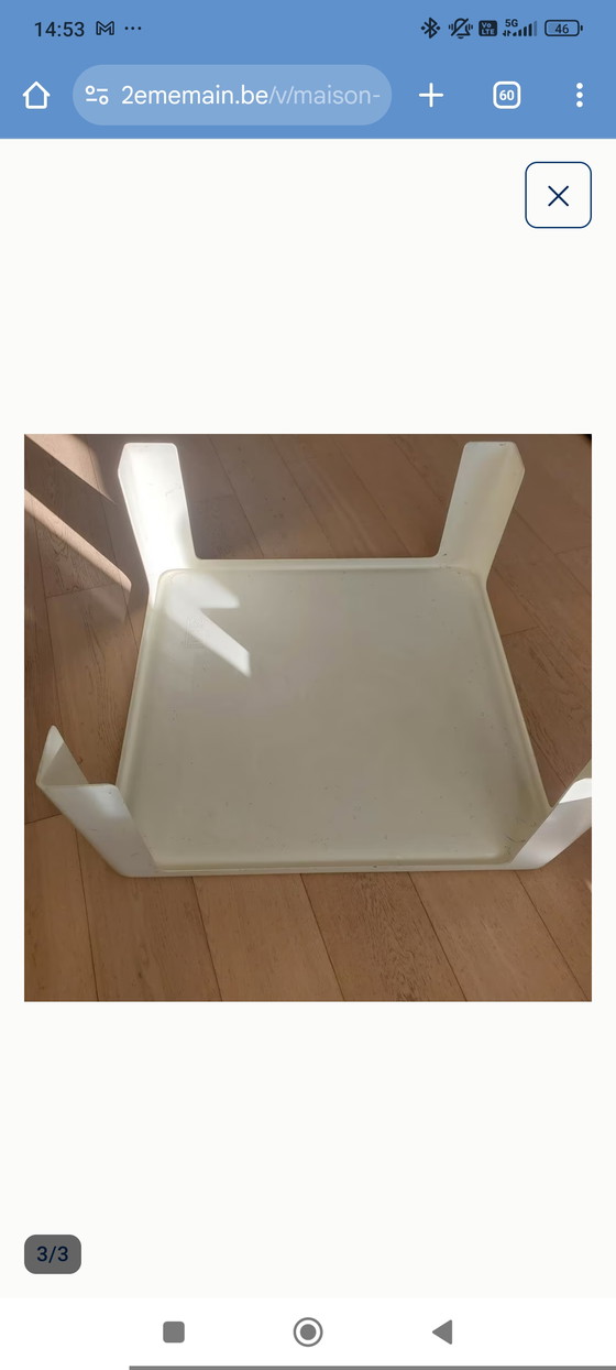 Image 1 of Tavolino Mario Bellini “Amanta” per C&B Italia (B&B Italia), anni '60 – Fibra di vetro bianca