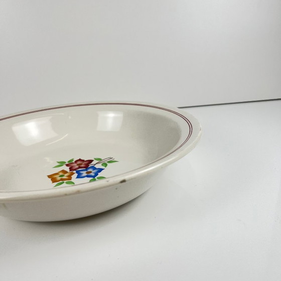 Image 1 of Round plate with rim "The Beehive", Moulins des Loups, 20th century