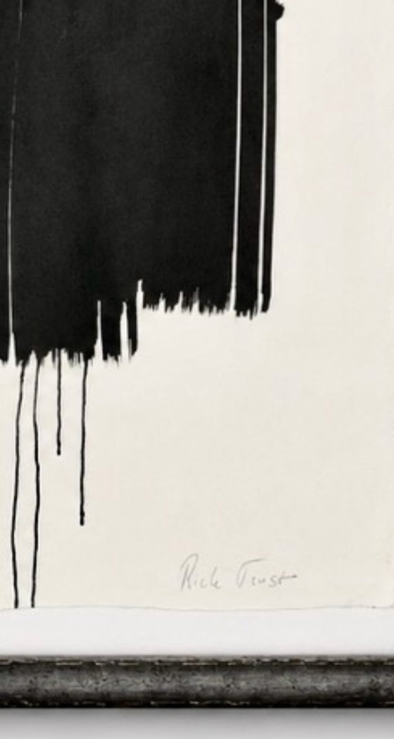 Image 1 of Großes, signiertes abstraktes Werk von Rick Triest – Schwarz/Weiß