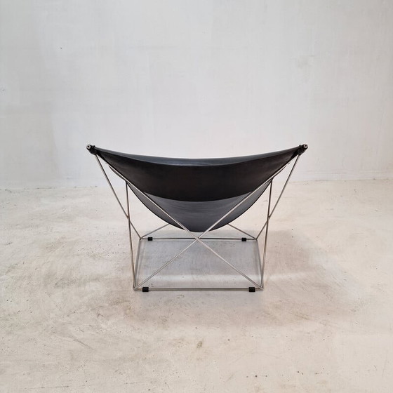 Image 1 of Fauteuil papillon vintage F675 en métal et cuir par Pierre Paulin pour Artifort, France 1963s