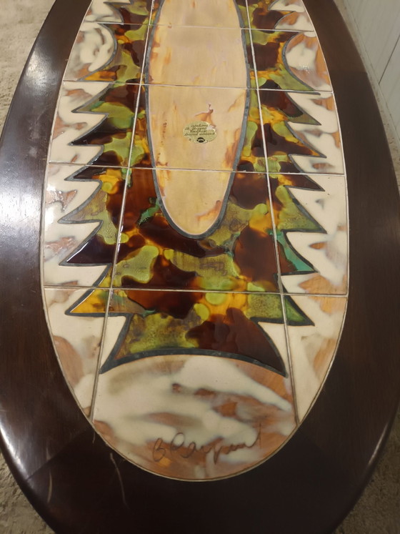 Coffee table B. Raynaud Vallauris – Ceramic, Wood (photo 12 of 13)