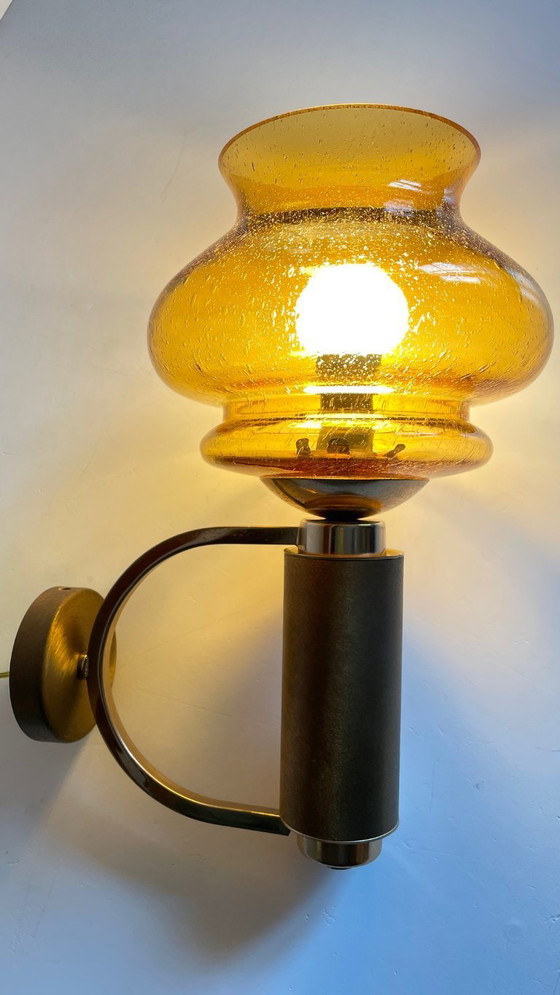 Image 1 of APPLIQUE LAITON Verre Bullé VINTAGE