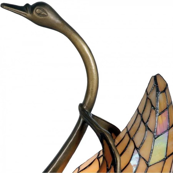 Lampada Tiffany Swan, Lampade da tavolo, Cristallo, Vetro, Arancione (foto 2 di 3)