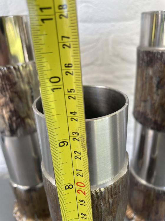 Image 1 of Satz von 3 brutalistischen Metallen aus Duitsland aus den Jahren 60/70