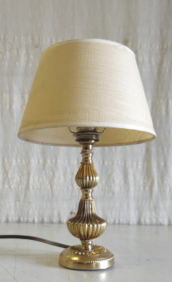 Image 1 of Table lamp in gilded brass - mid-20th century