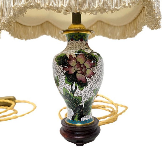 Image 1 of 2 vintage cloisonné table lamps