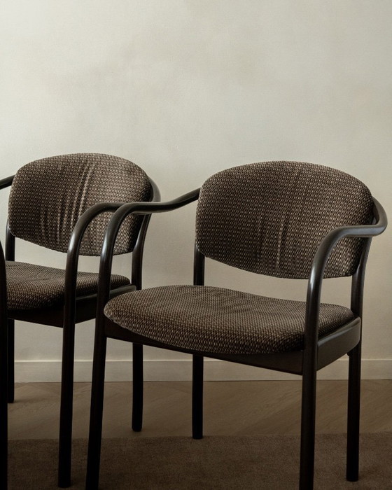 Image 1 of Chaises de salle à manger postmodernes en bois courbé 235 F par Hartmut Lohmeyer pour Thonet, années 1980, lot de 4