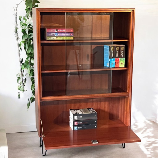 Vintage wooden bookcase display case