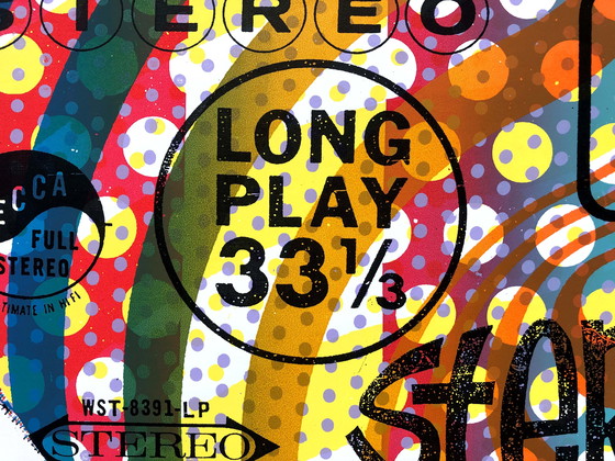 Image 1 of Berühmter Stereo-Siebdruck von Print Mafia - Hommage an die Vinyl-Schallplatte