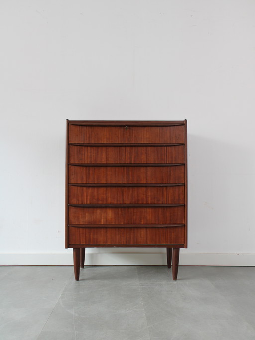 Vintage Deense ladekast in teak 