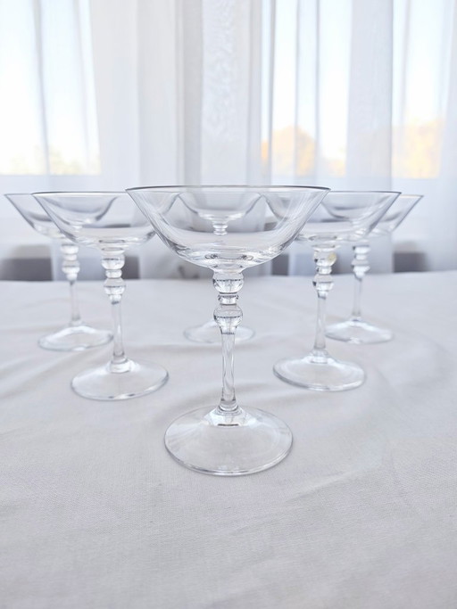 Set de 6 coupes champagne/dessert Peill & Putzler "Rheinzauber" – Cristal Bauhaus