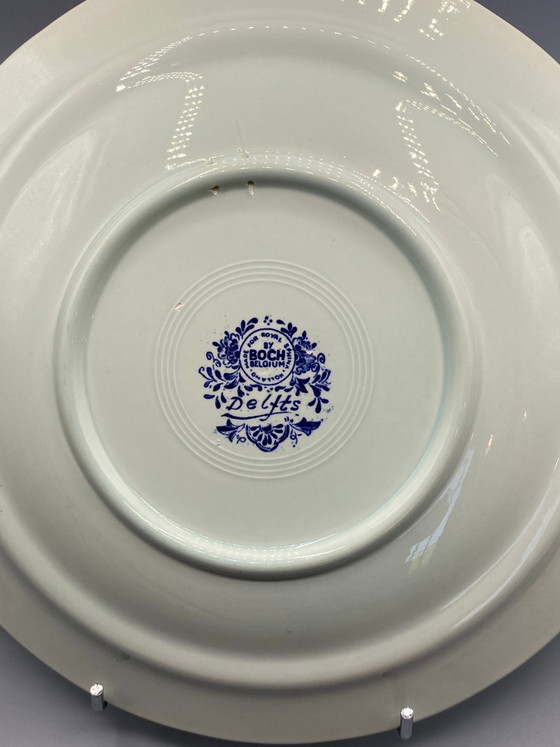 Grande piatto decorativo Boch Belgium per Royal Sphinx – Delft – ispirato a G. Poggenbeek – anni '70 (photo 6 of 8)