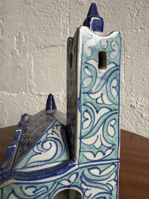 Antique Moroccan ceramic inkwell for illuminators