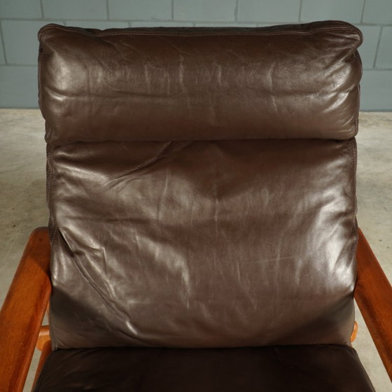 Set vintage Deense fauteuils – L. Olsen & Son – teakhout – jaren 60 – Leather, Wood (photo 11 of 12)