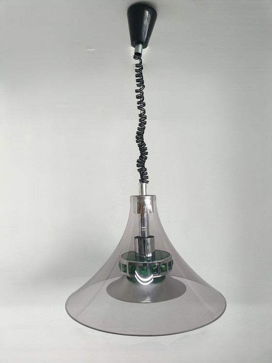 Image 1 of Rare Massive 1970s design pendant lamp (height adjustable)