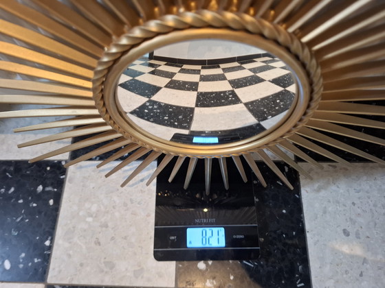 Image 1 of Miroir soleil 50cm Chaty Vallauris signé convexe de 1960.