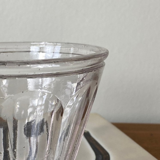 Image 1 of Antique conical-shaped glass jam jar with facets