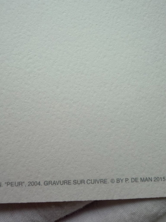 Image 1 of Petrus De Man, Peur, 2004, Gravure Sur Cuivre, Copyright P.De Man 2015, Stampato in Belgio