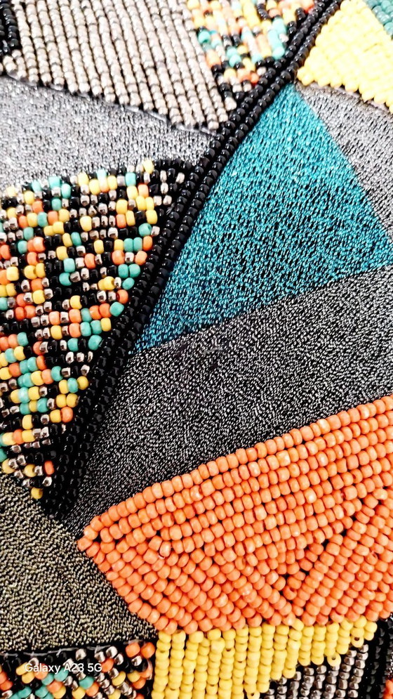 Image 1 of Handmade Beaded Clutch – Colorful Boho Purse with Tassels – Unique Evening BagJulklapp,Christmasgift