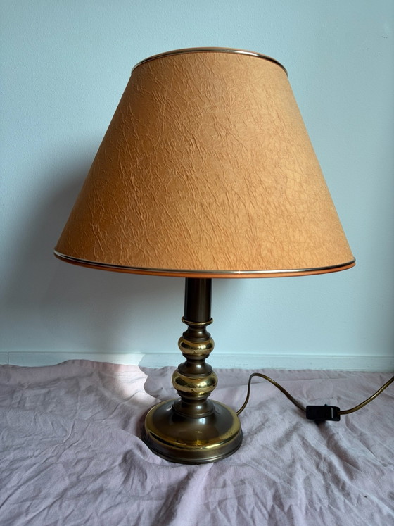 Lampada da tavolo vintage L.D. Drimmer | Ottone & Rame | Hollywood Regency – Lampade da tavolo, Carta (photo 4 of 6)