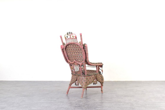 Fauteuil victorien américain en osier de Heywood-Wakefield, années 1910 – Wicker (photo 5 of 12)