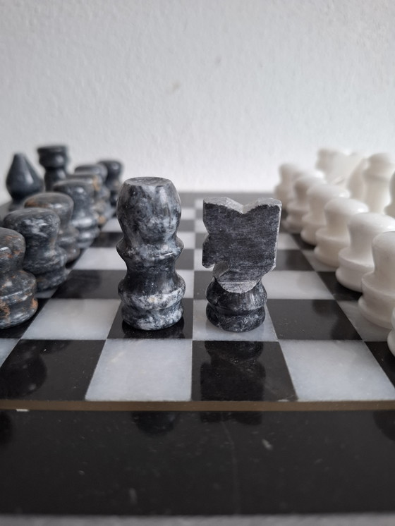 Image 1 of Marble Chess Game With Chess Figures