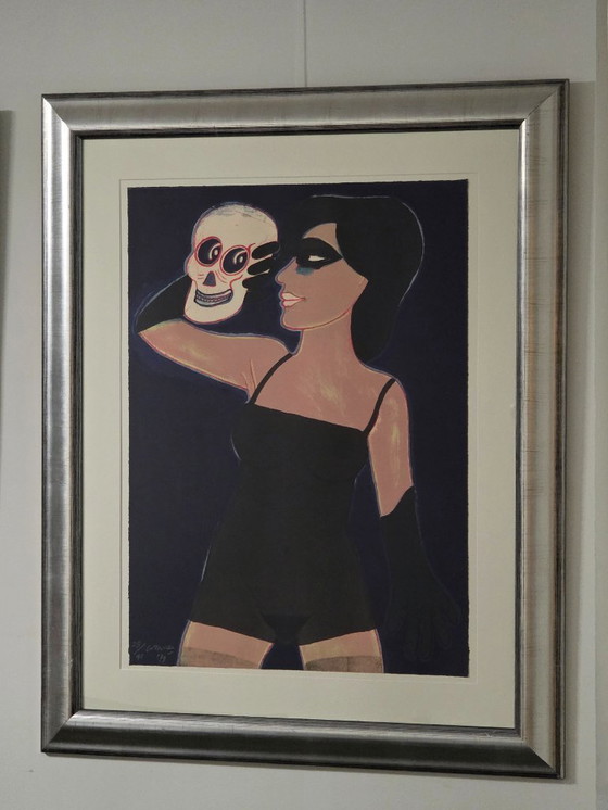 Image 1 of Corneille - Femme et crâne - Signé - 1979 - 23/90