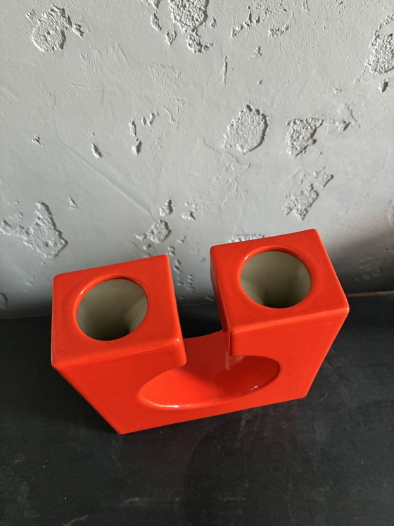 Vaso in ceramica arancione Sele Arte Nove, Italia, anni '70, Vasi, 1970 (foto 3 di 6)