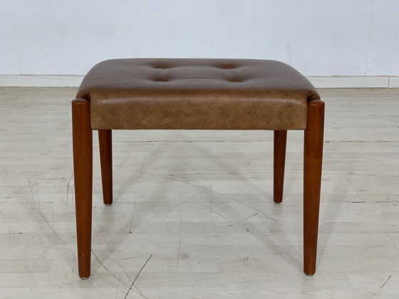 Image 1 of Danish teak stool footstool stool seat stool VINTAGE