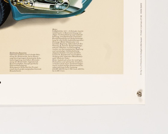 Image 1 of Porsche 911 Turbo – Originele vintage Porsche poster uit 1990 – Modern – 76x102 cm