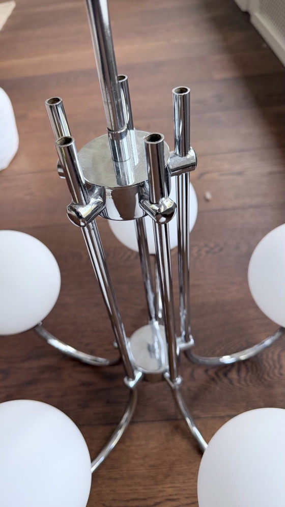 Plafoniera Mid-century Space Age – Scolari, Plafoniere, Vetro, Cromo (photo 6 of 9)
