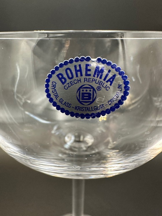 Image 1 of 6 copas de vino de cristal de Bohemia