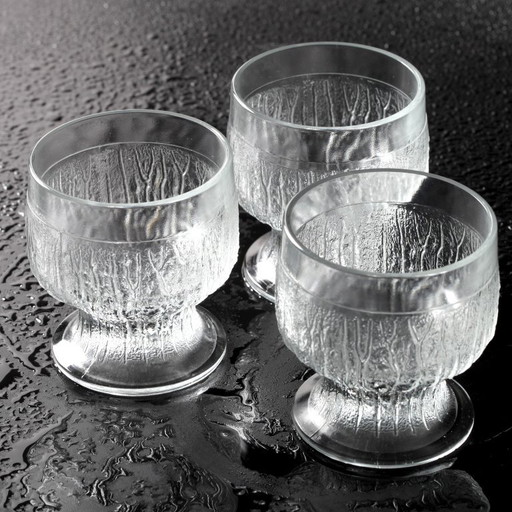 Set Of 3 Vintage Crystalex Glasses By Ivo Rozsypal / Czech Republic / 1977 – glazen karaffen