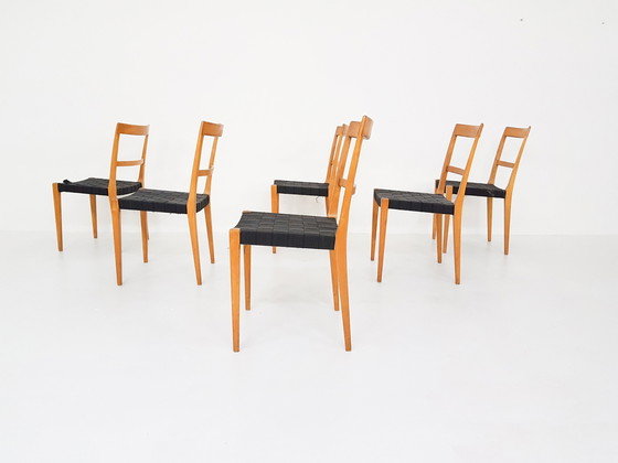 Image 1 of Set of 6 Vintage Bruno Mathsson Mimat Mi401 dining chairs, Sweden 1932