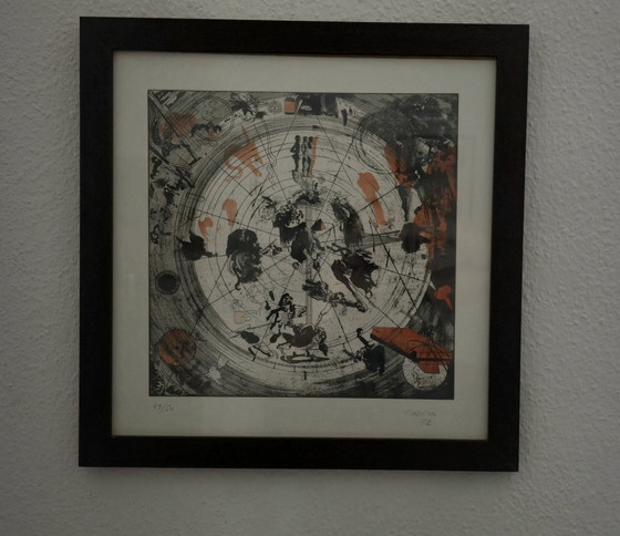 Jorge Castillo Originele Farbradierung 1972 Signiert 49/50 Aquatinta Spanien – Kunst, Glass, Paper (photo 2 of 5)