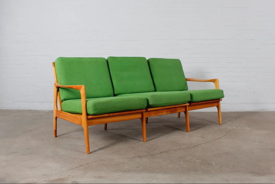 3-seater Sofa Vintage 60s Mid Century Couch 70s design – Knoll, 3-5 seaters, Wood, Mid Century Modern (photo 2 of 14)