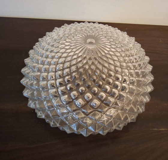 Image 1 of Vintage plafondlampen ananasreliëf jaren 60