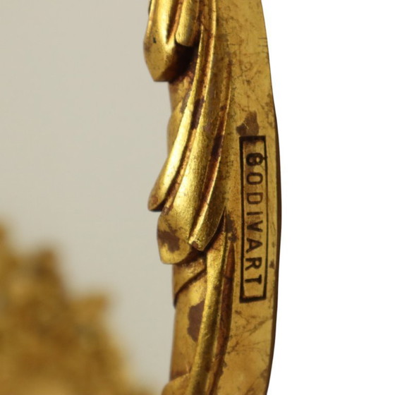 Image 1 of Espejo clásico con detalles dorados en pan de oro de 45 cm.