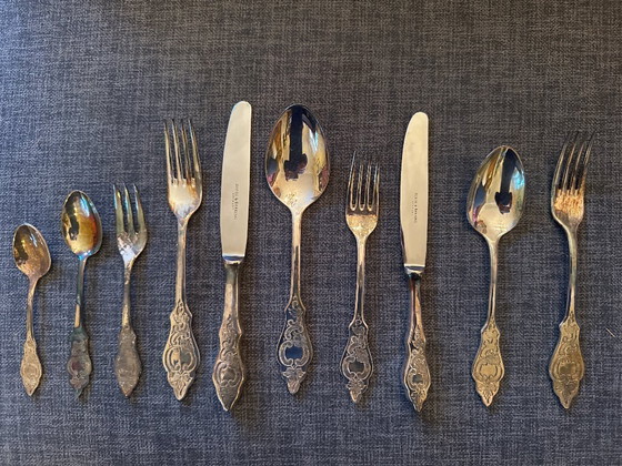 Image 1 of Cubiertos Robbe & Berking – 150 g, chapados en plata – Juego de 122 piezas