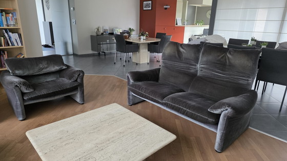 Bankstel Met 3-Zit, 2-Zit En Loungezit Maralunga Van Cassina – Velvet, Textile (photo 3 of 7)