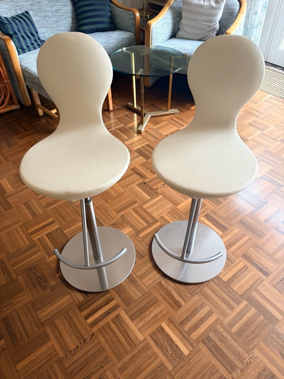 2x Varier Eight Sgabelli da bar (Pelle, regolabili in altezza) Design Premium – Cromo (photo 4 of 8)