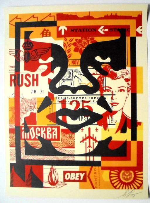 Shepard Fairey - (Obey) - Gesichtscollage Ii - Offsetdruck - handsigniert