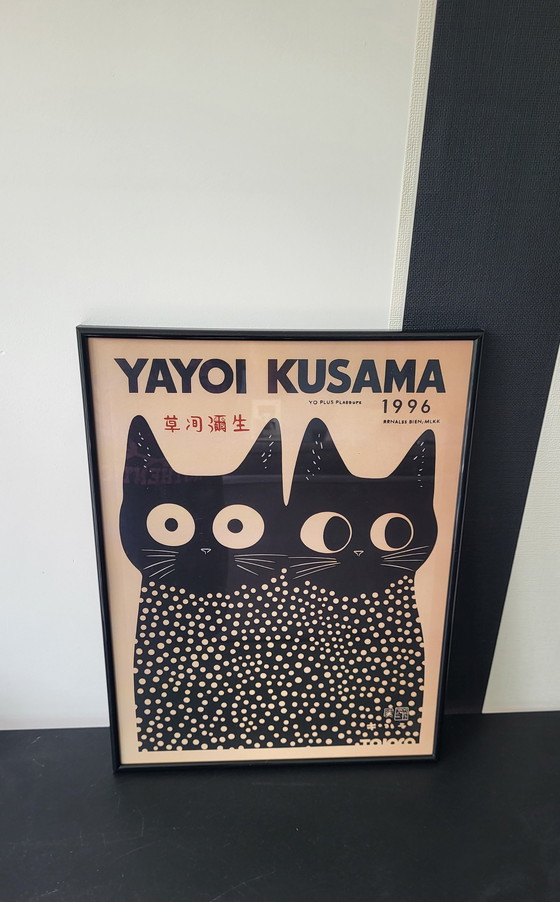 Image 1 of Stampa originale di Yayoi Kusama incorniciata.