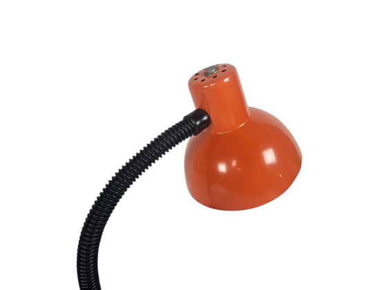 Image 1 of Design olandese - Hala Zeist - Olanda - modello 704A - collo flessibile - cromo - arancione - anni '70