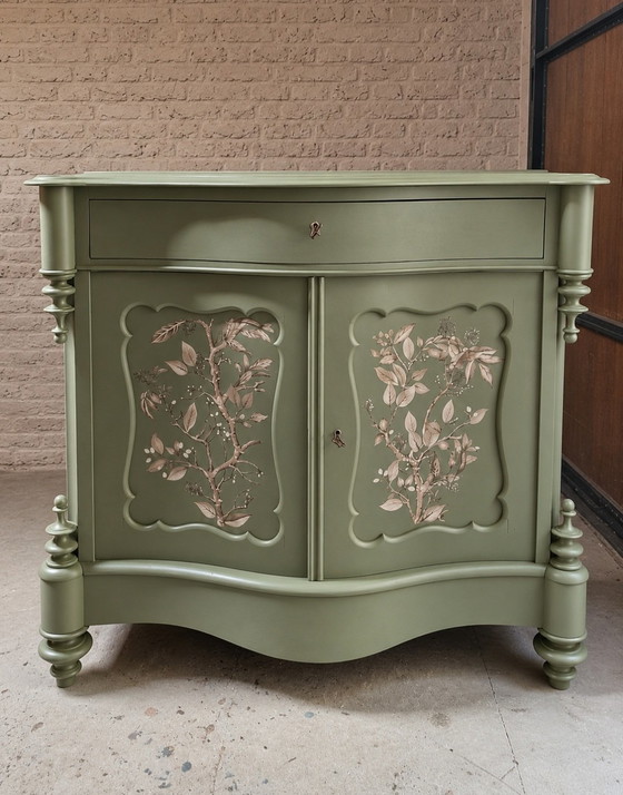 Buffet bas relooké, Bois, Vert (photo 2 sur 5)