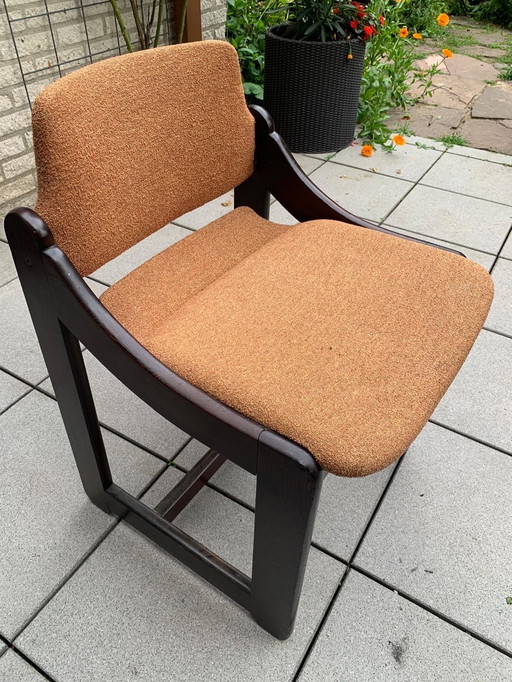 Wengé eetkamer nouveau gestoffeerd tafel avec lame en formica d'origine.