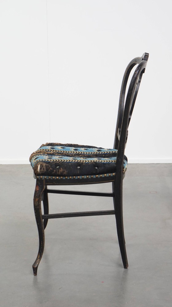 Image 1 of Antiker französischer Stuhl Napoleon 3 mit Perlmuttintarsien